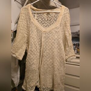 FREE PEOPLE open Knit Tunic LARGE